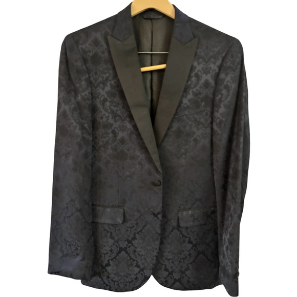 Couture 1901 BlackPaisley Tuxedo Jacket Size 38 R